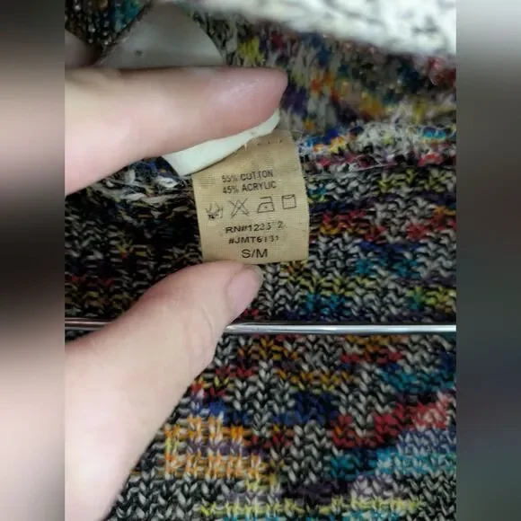 Northern Angel Anthropologie Long Cardigan Boho Duster Aztec Print Sweater S/M - Picture 8 of 11